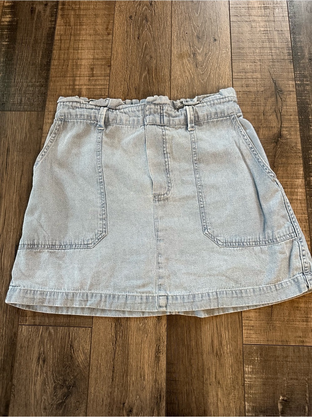 American Eagle Paper Bag Soft Denim Skirt Elastic Waist Pull On Women’s Size M